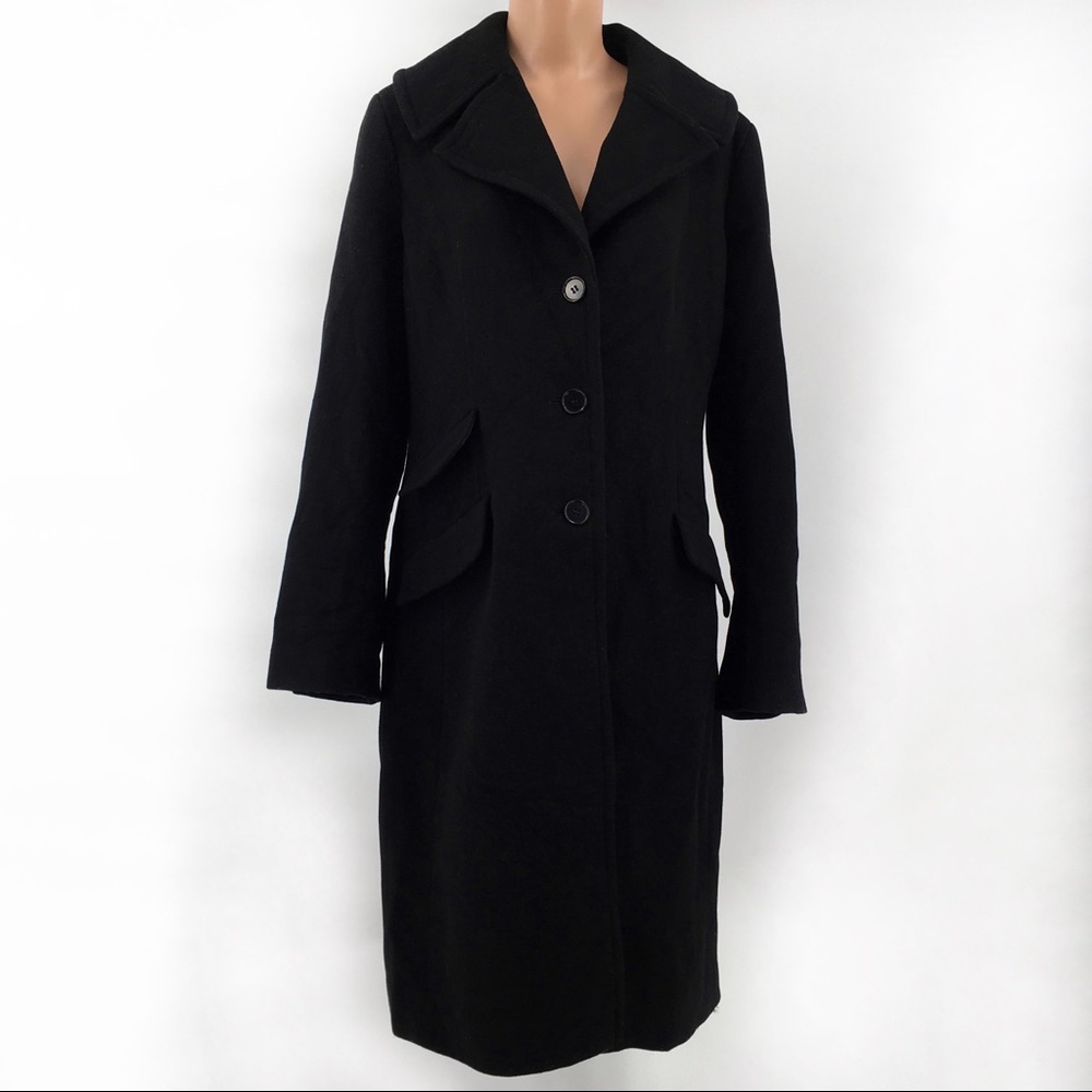 Talbots Wool Black Long Coat